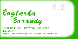 boglarka borondy business card