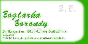 boglarka borondy business card